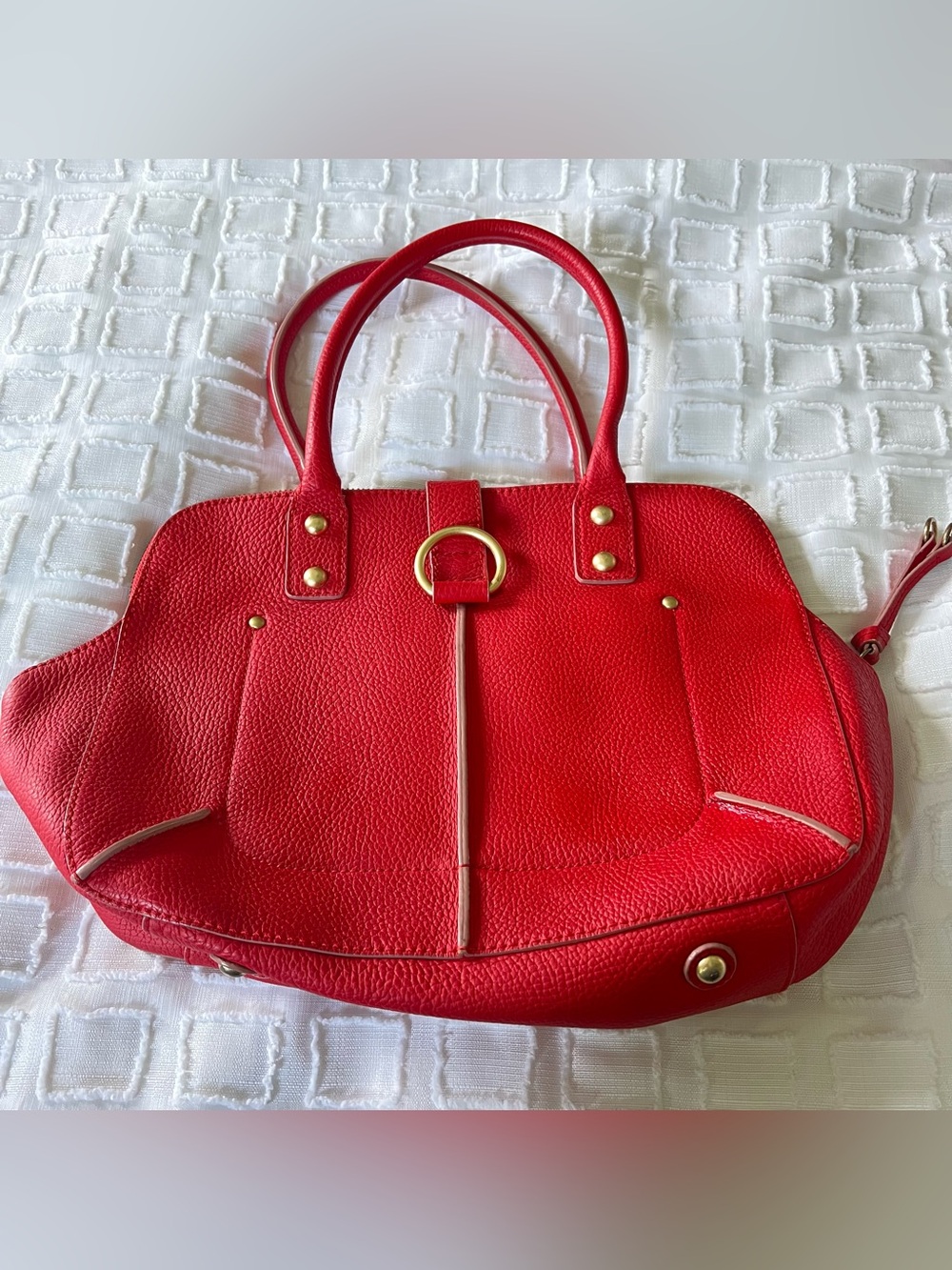 J.Crew Borge Garveri‎ Frankie bag Red Pebble Leather Handbag Vintage sustainable
